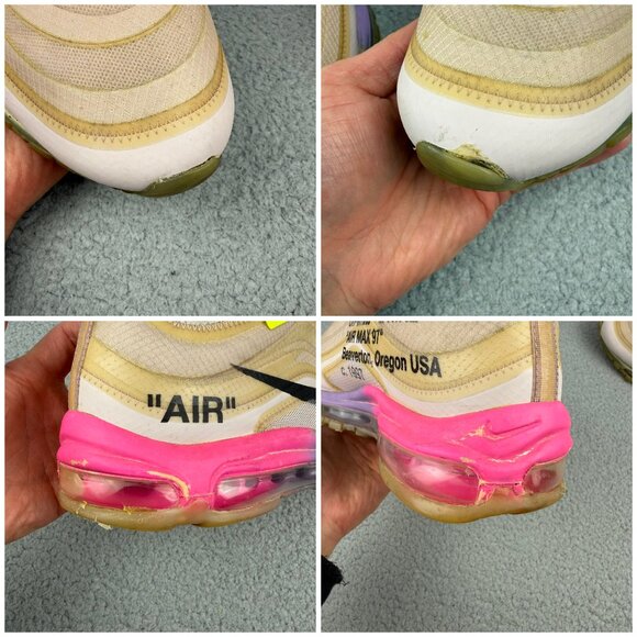 Nike Air Max 97 Off White Men 11.5 Shoe Pink Serena Williams Queen OG Sneakers 2 - Picture 10 of 11